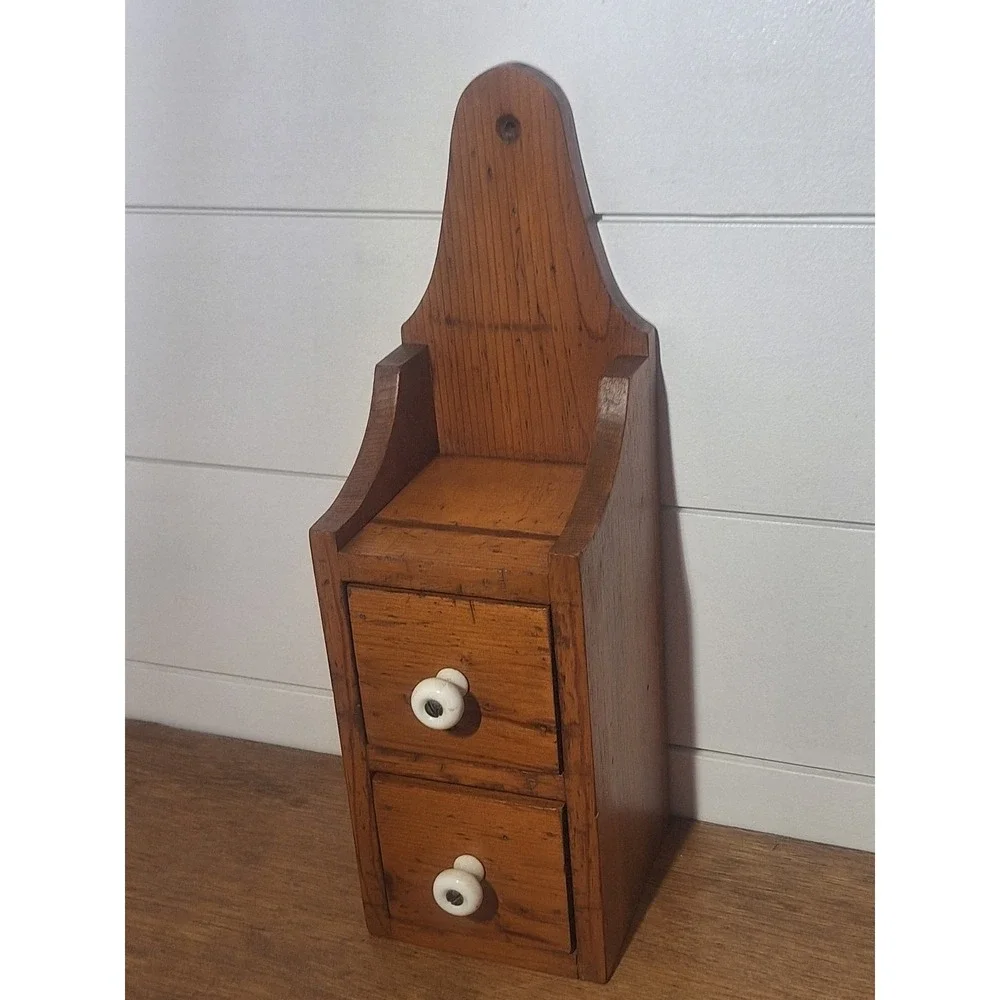 Vintage wood spice cabinet